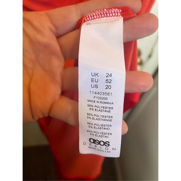 ASOS DESIGN Curve wrap midi dress with fringing detail in burnt orange size 20 N - Picture 9 of 10